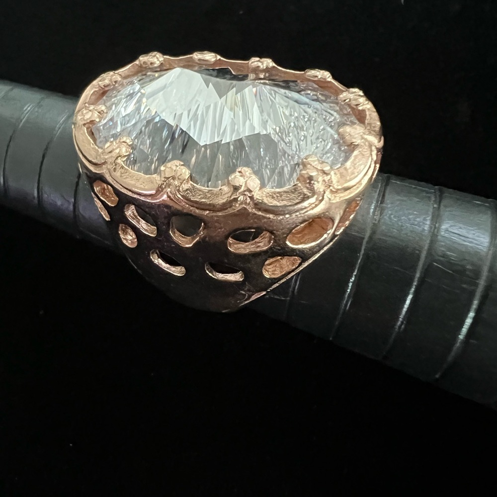 Crystal Large Oval Women’s Statement Ring Set In … - image 4